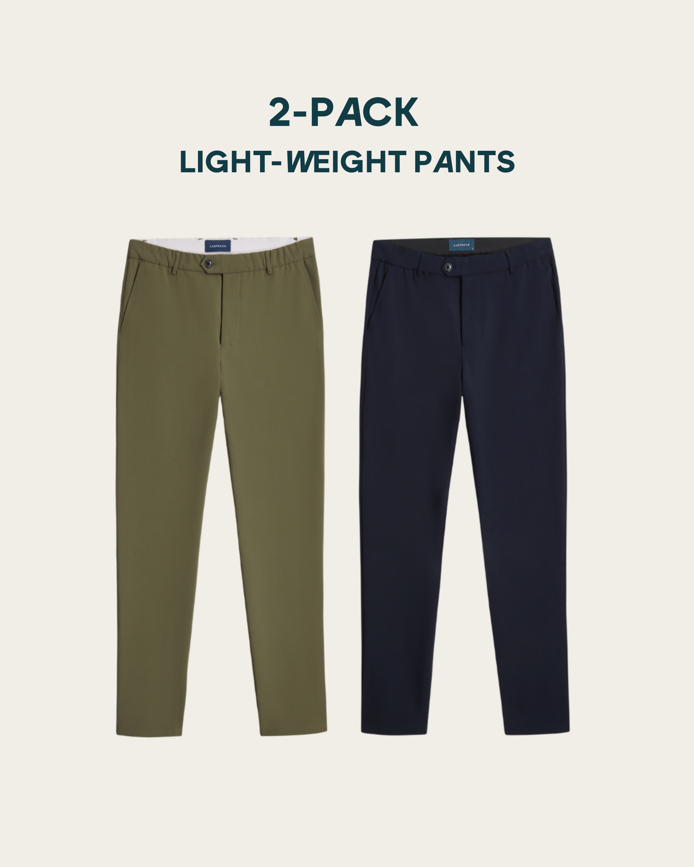 Light-weight trousers 2-pack bundle | Olive & Navy