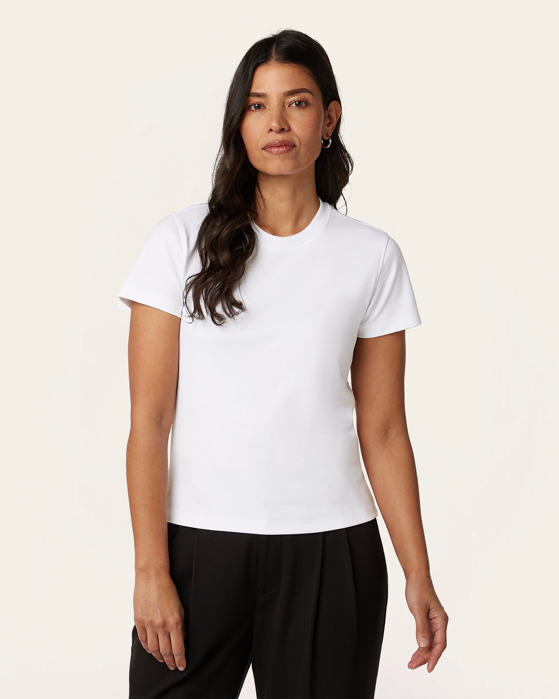 Women's White Forever Slim fit t-shirt| LIV by LABFRESH