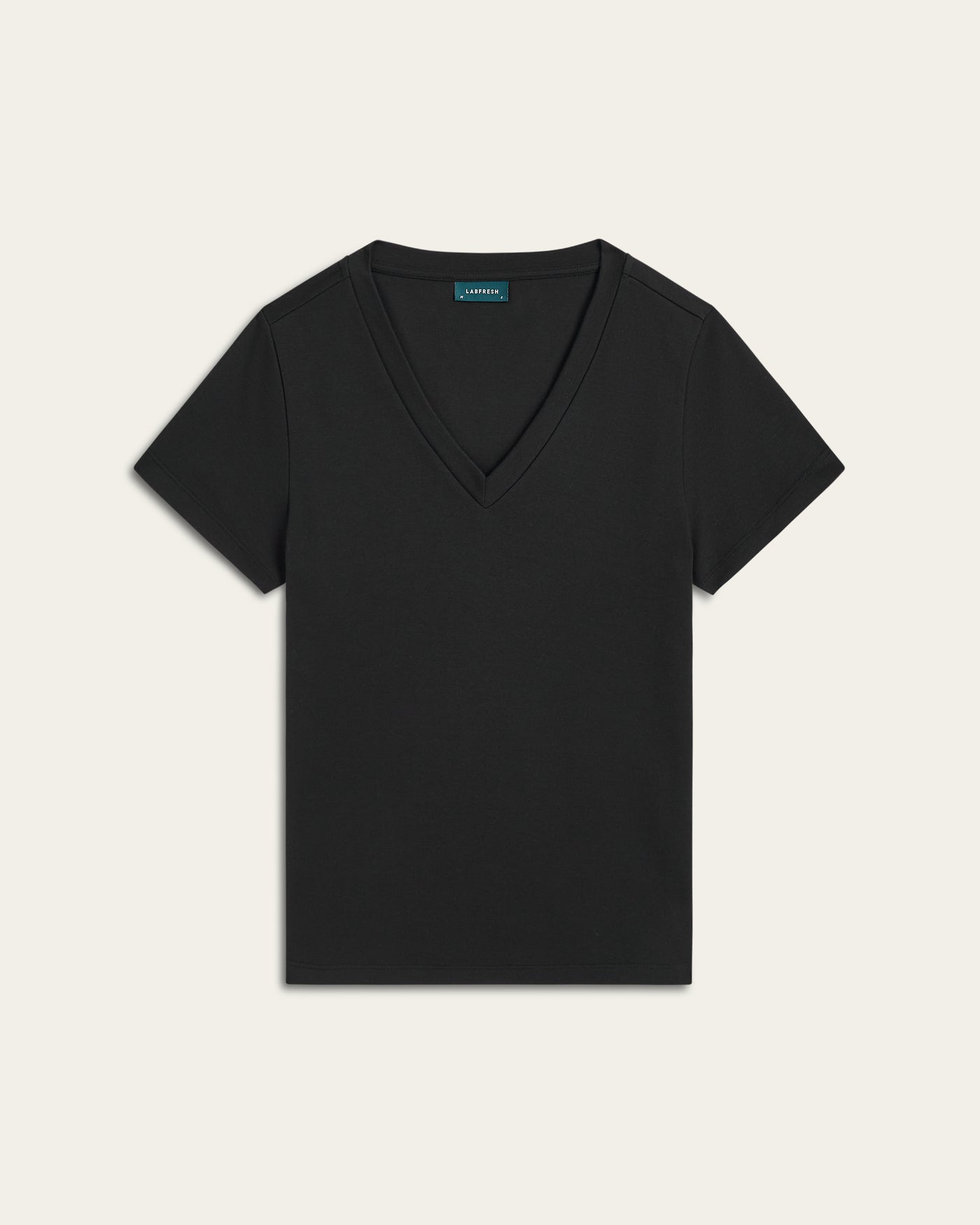 Interlock V-neck Slim T-shirt - Black