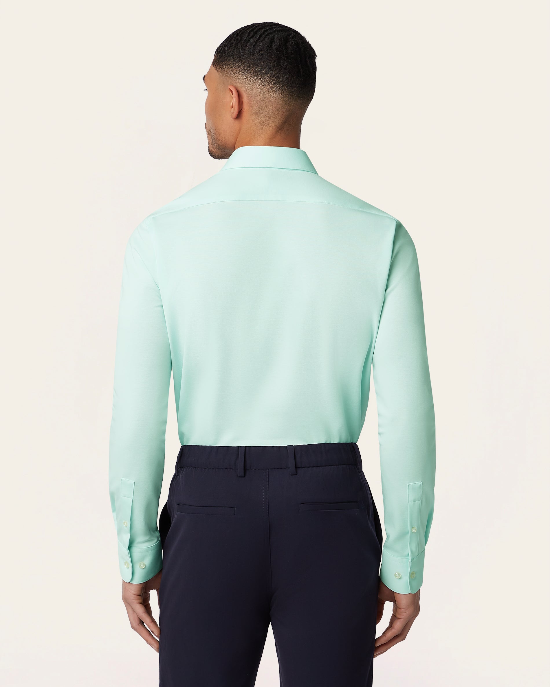Knitted non-iron shirt Jade Green