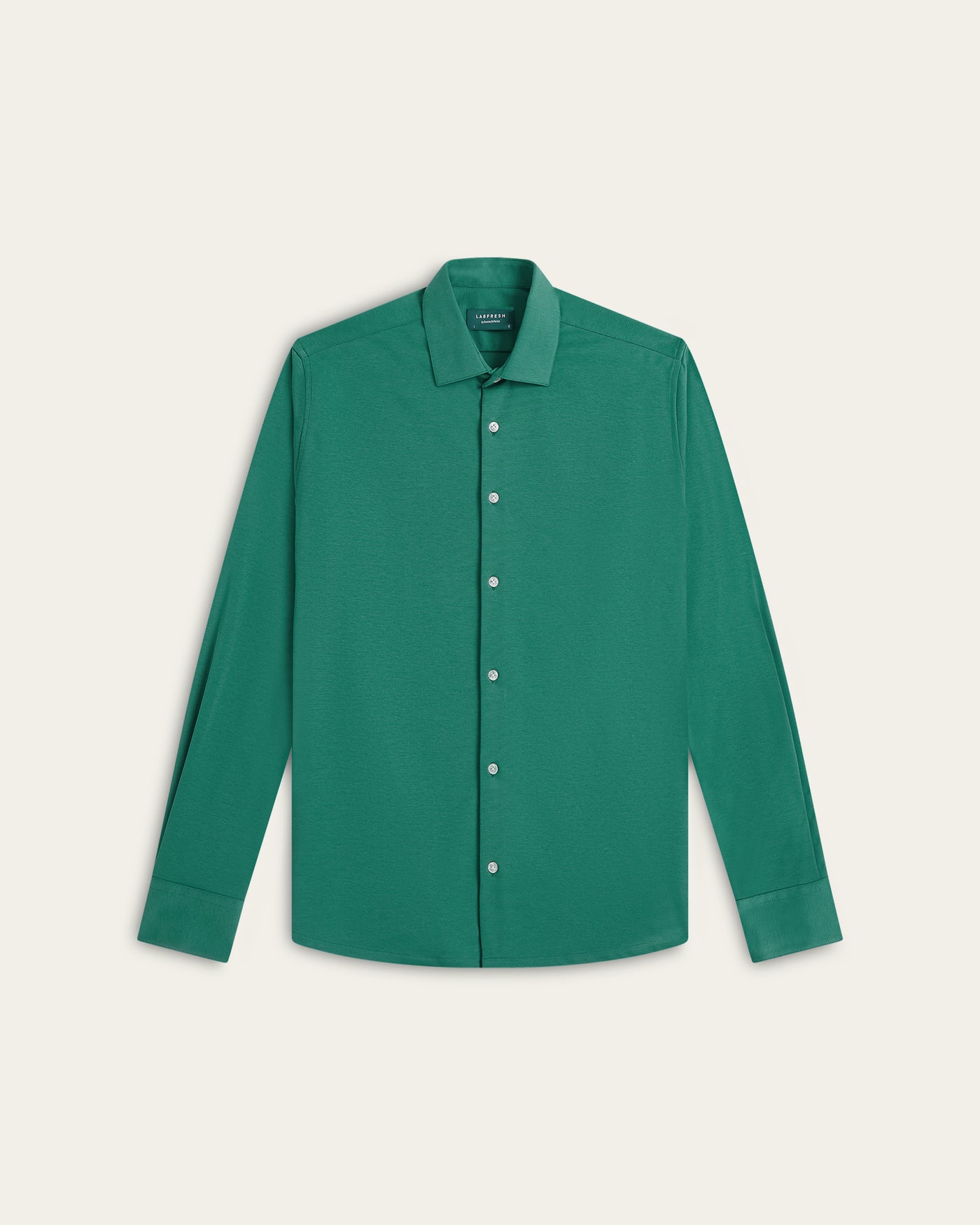 Knitted non-iron shirt North Sea Green