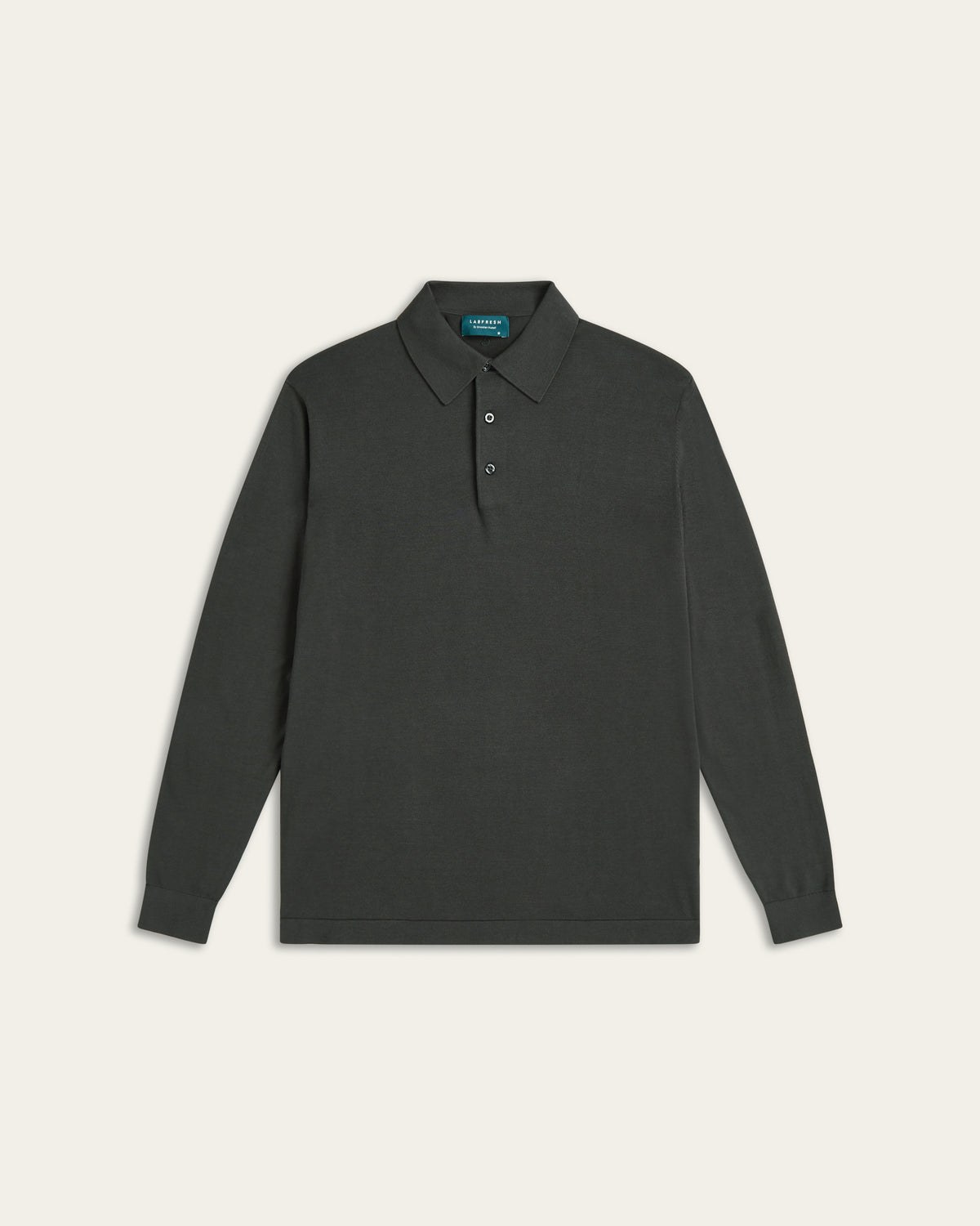 Knitted Long-sleeve Polo Dark Grey