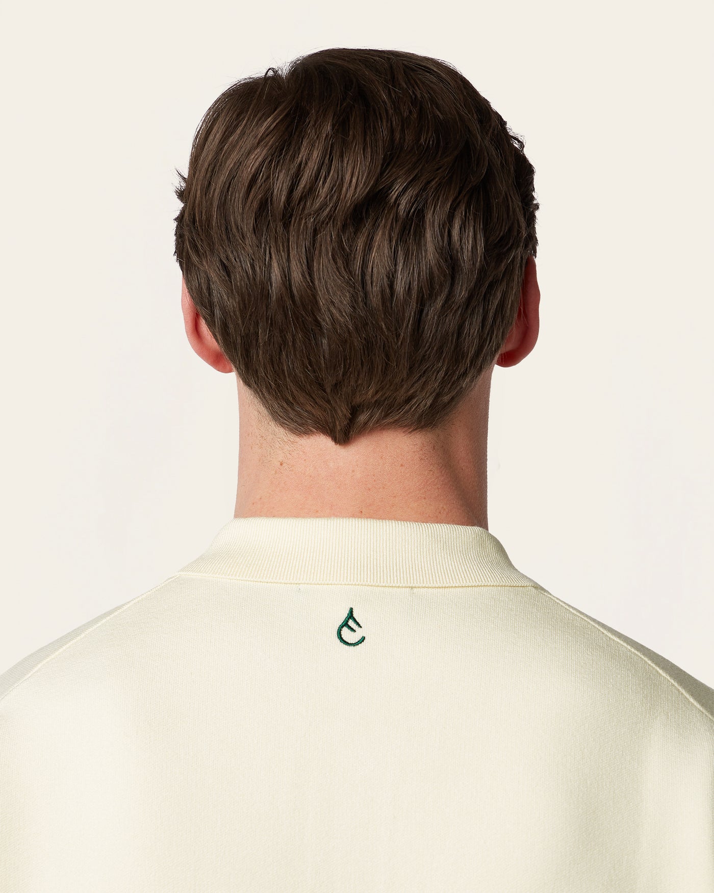 Jacquard Short Sleeve Shirt Off White / Dark Green