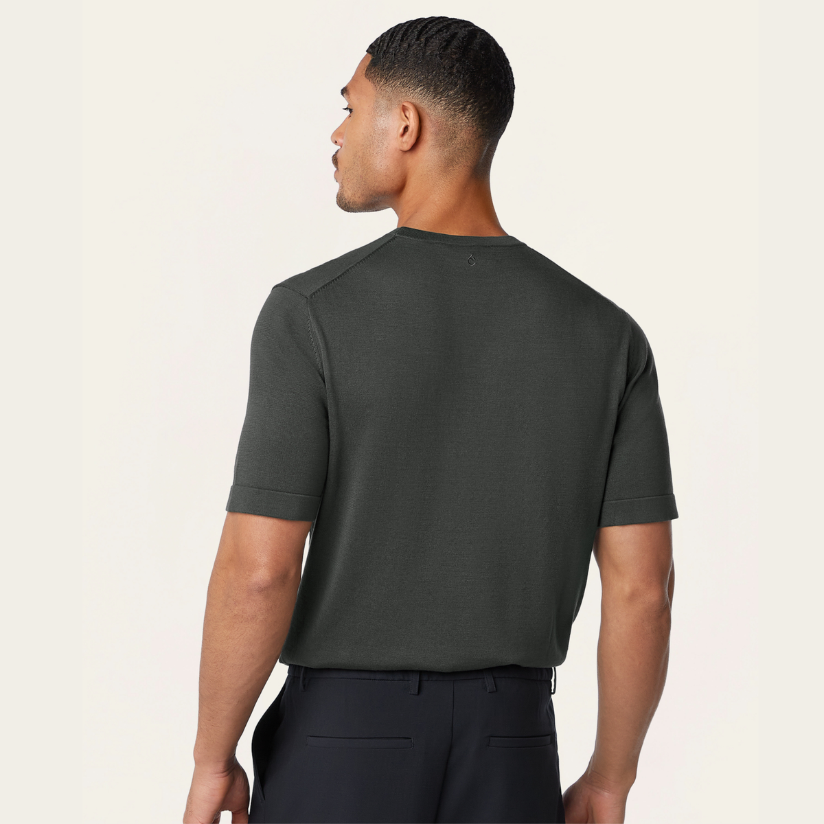 Knitted t-shirt Dark grey