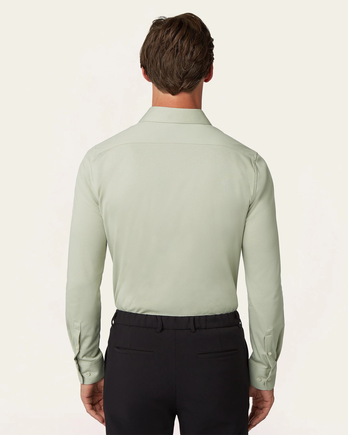Knitted non-iron shirt Sage