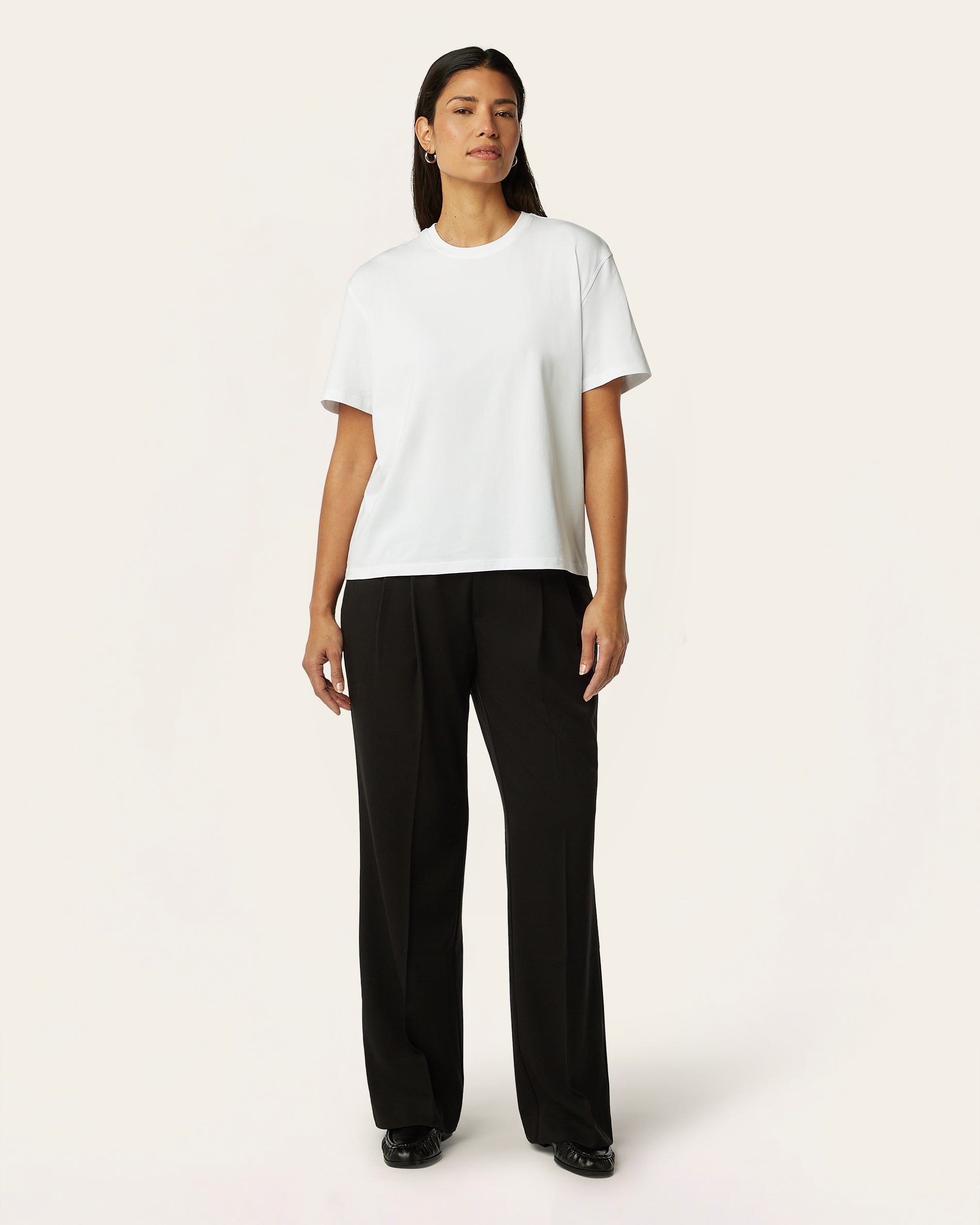 Women's White Forever Boxy fit t-shirt| LIV by LABFRESH