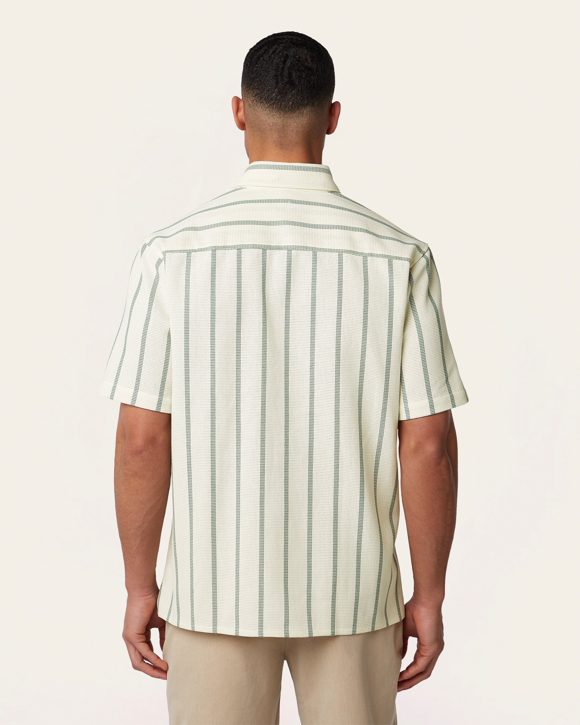 Short Sleeve Shirt Off White / Dark Green