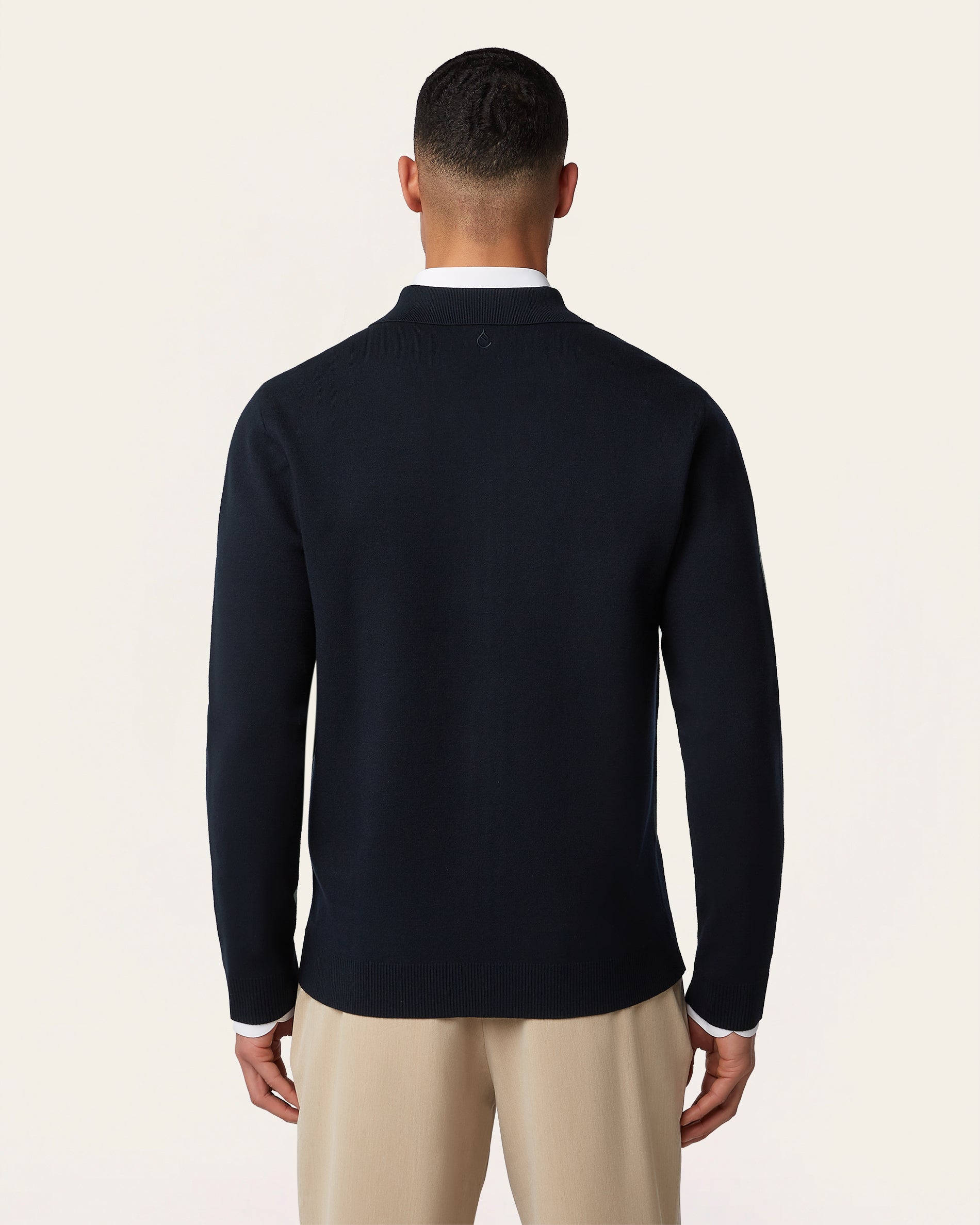 Full Zip Jacquard Cardigan Navy
